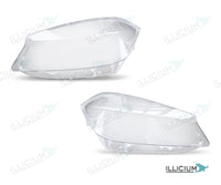 A-Klasse W176 · Vorfacelift – Scheinwerferglas Paar, links und rechts in Fahrtrichtung, Produktillustration mit ILLICIUM-Logo