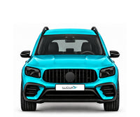 GLB X247 · AMG35 · Facelift2023 – Fahrzeugillustration in Türkis Metallic, schwarze Anbauteile, neutrale Emblemform und ILLICIUM-Kennzeichen