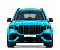 GLS X167 · Zweite Modellpflege 2026 – Fahrzeugillustration in Türkis Metallic, schwarze Anbauteile, neutrale Emblemform und ILLICIUM-Kennzeichen