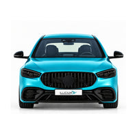 S-Klasse W223 · S63 E Performance · Vorfacelift2022 – Fahrzeugillustration in Türkis Metallic, schwarze Anbauteile, neutrale Emblemform und ILLICIUM-Kennzeichen