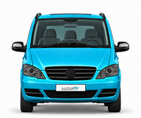 Vito/Viano W639 · Viano Avantgarde Edition125 · Facelift2011 – Fahrzeugillustration in Türkis Metallic, schwarze Anbauteile, neutrale Emblemform und ILLICIUM-Kennzeichen